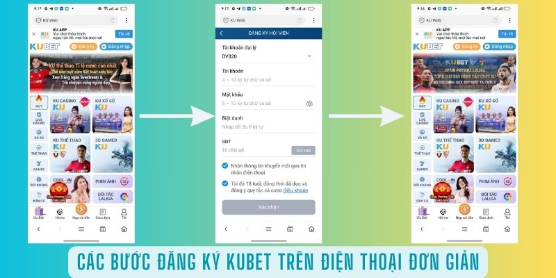 Các bước đăng ký KUBET trên điện thoại đơn giản