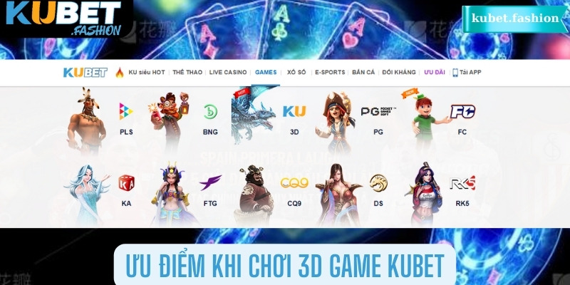 Ưu điểm khi chơi 3D game Kubet